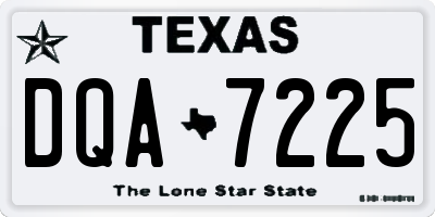 TX license plate DQA7225