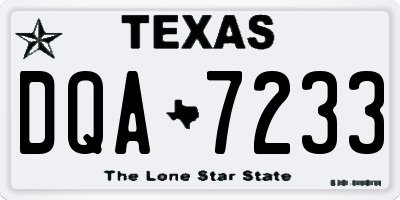 TX license plate DQA7233