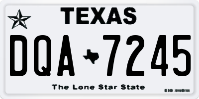 TX license plate DQA7245