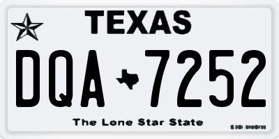 TX license plate DQA7252