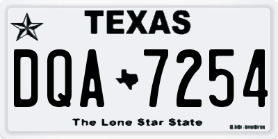 TX license plate DQA7254