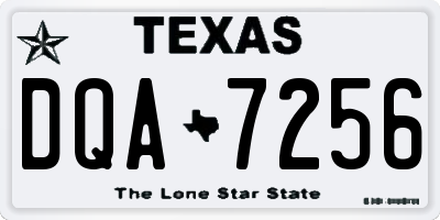 TX license plate DQA7256