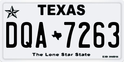 TX license plate DQA7263