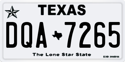 TX license plate DQA7265