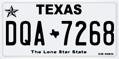 TX license plate DQA7268