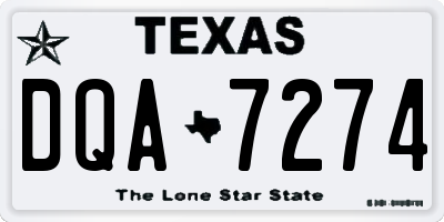 TX license plate DQA7274