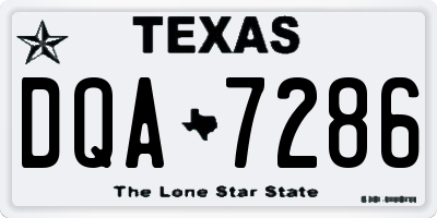 TX license plate DQA7286