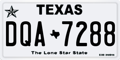 TX license plate DQA7288