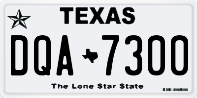 TX license plate DQA7300