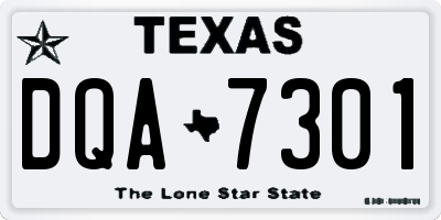 TX license plate DQA7301