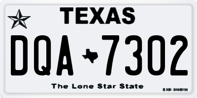 TX license plate DQA7302