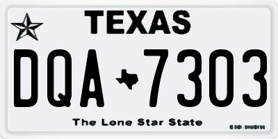 TX license plate DQA7303