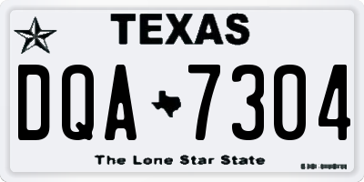 TX license plate DQA7304