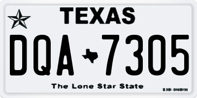 TX license plate DQA7305