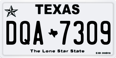 TX license plate DQA7309