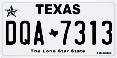 TX license plate DQA7313