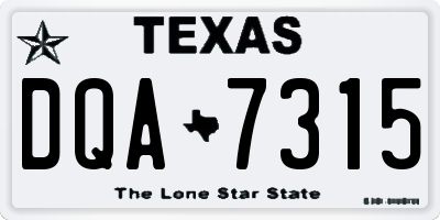 TX license plate DQA7315