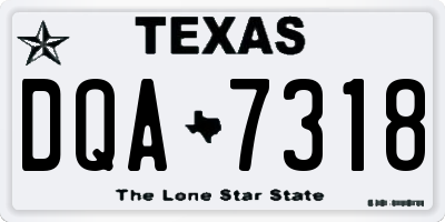 TX license plate DQA7318