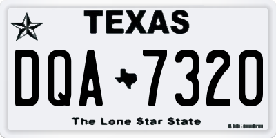 TX license plate DQA7320