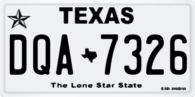 TX license plate DQA7326