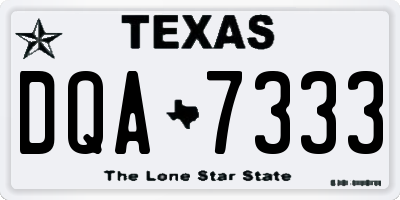 TX license plate DQA7333