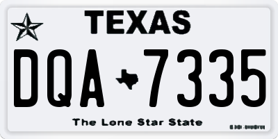 TX license plate DQA7335