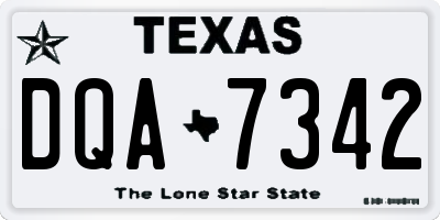 TX license plate DQA7342