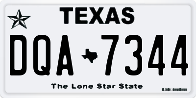 TX license plate DQA7344