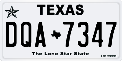 TX license plate DQA7347