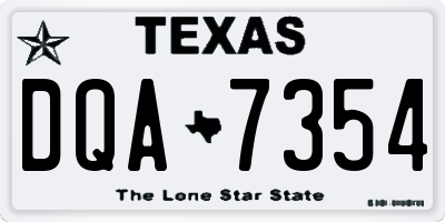 TX license plate DQA7354