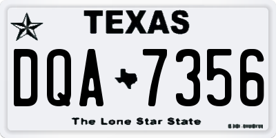 TX license plate DQA7356