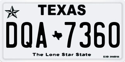 TX license plate DQA7360