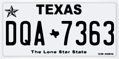 TX license plate DQA7363