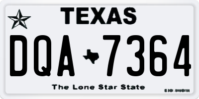 TX license plate DQA7364