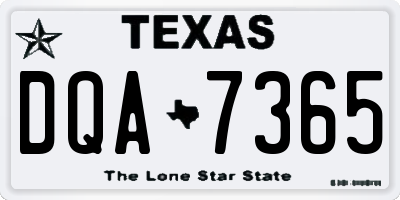 TX license plate DQA7365