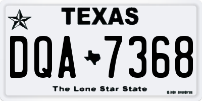 TX license plate DQA7368