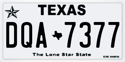 TX license plate DQA7377