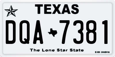 TX license plate DQA7381