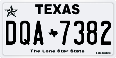 TX license plate DQA7382