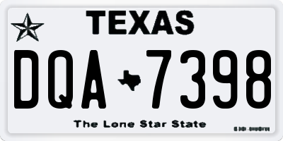 TX license plate DQA7398