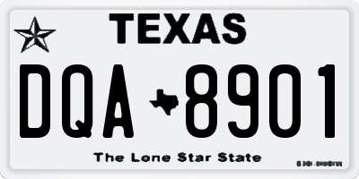 TX license plate DQA8901