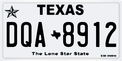 TX license plate DQA8912