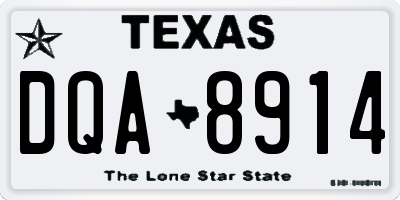 TX license plate DQA8914