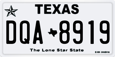 TX license plate DQA8919