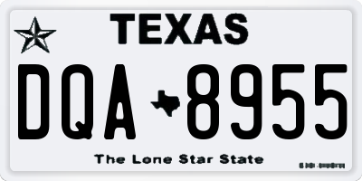 TX license plate DQA8955