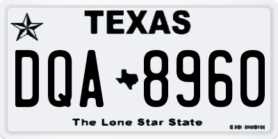 TX license plate DQA8960