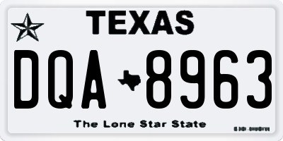 TX license plate DQA8963