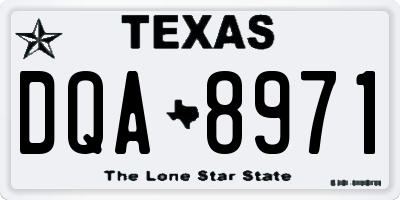 TX license plate DQA8971