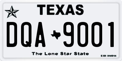 TX license plate DQA9001