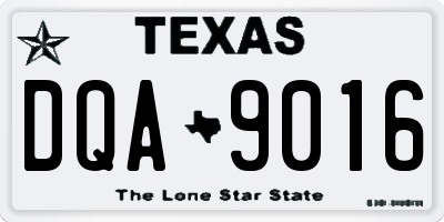 TX license plate DQA9016